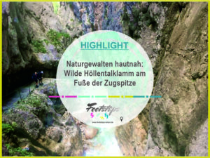 Deutschland, Garmisch-Partenkirchen, Hoellentalklamm mit Kindern