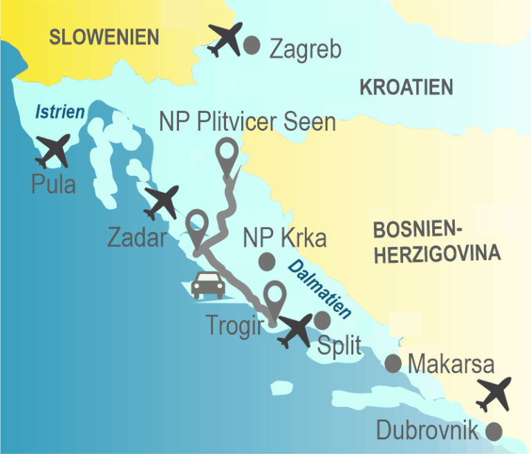 Route Kroatien 2 Routenvorschlag Kroatien Roadtrip fuer Familien